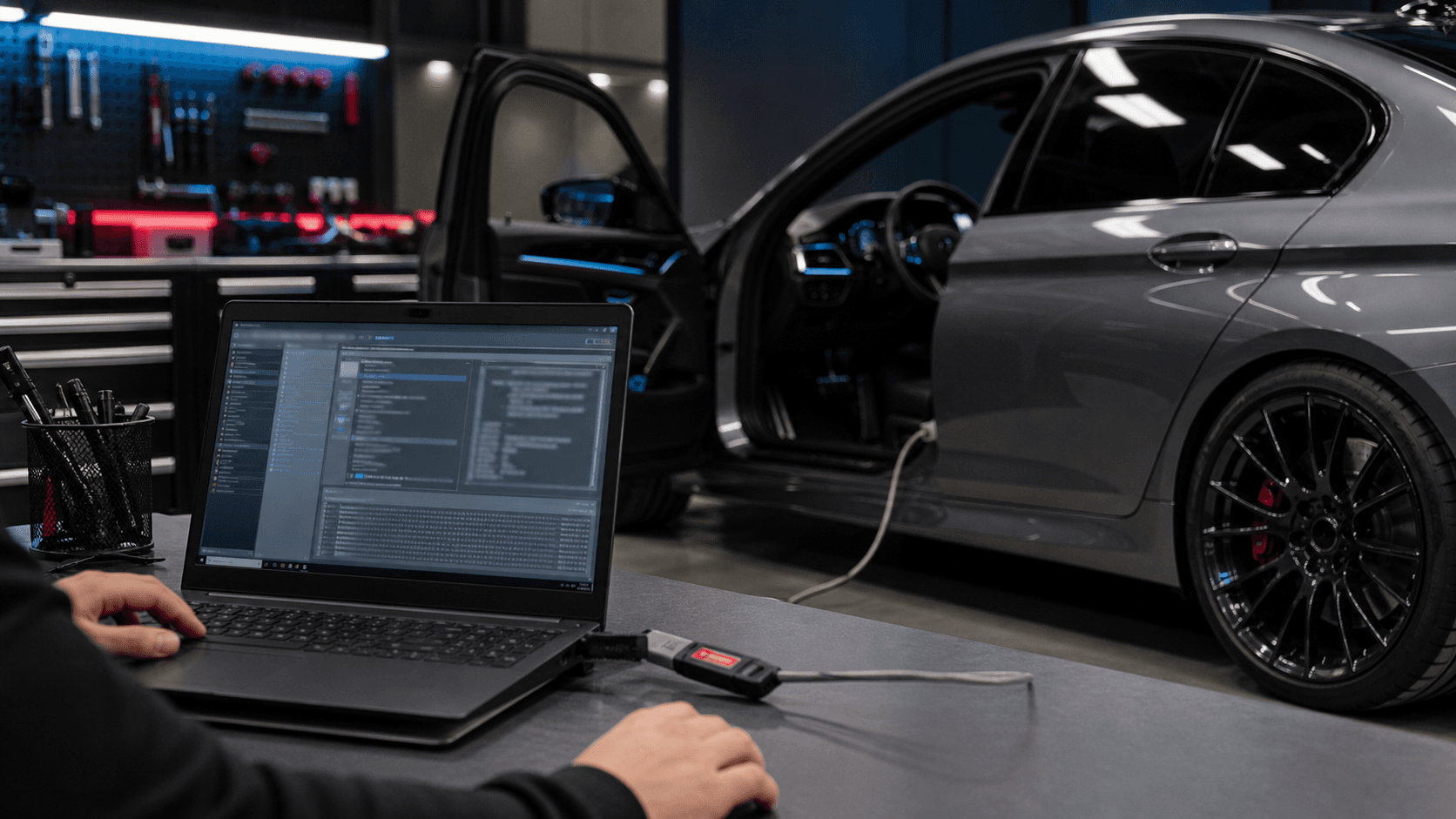 Remote BMW coding using a laptop and ENET cable